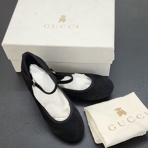 GUCCI Girls Mary Jane Suede Dress Shoes